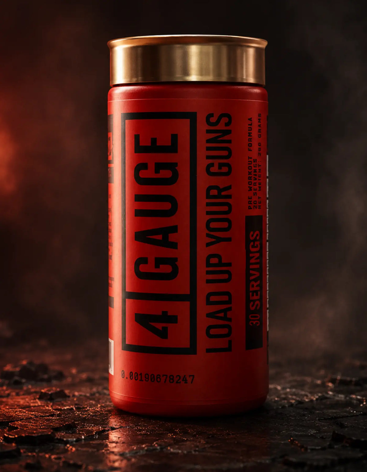 4 Gauge pre-workout supplement bottle
