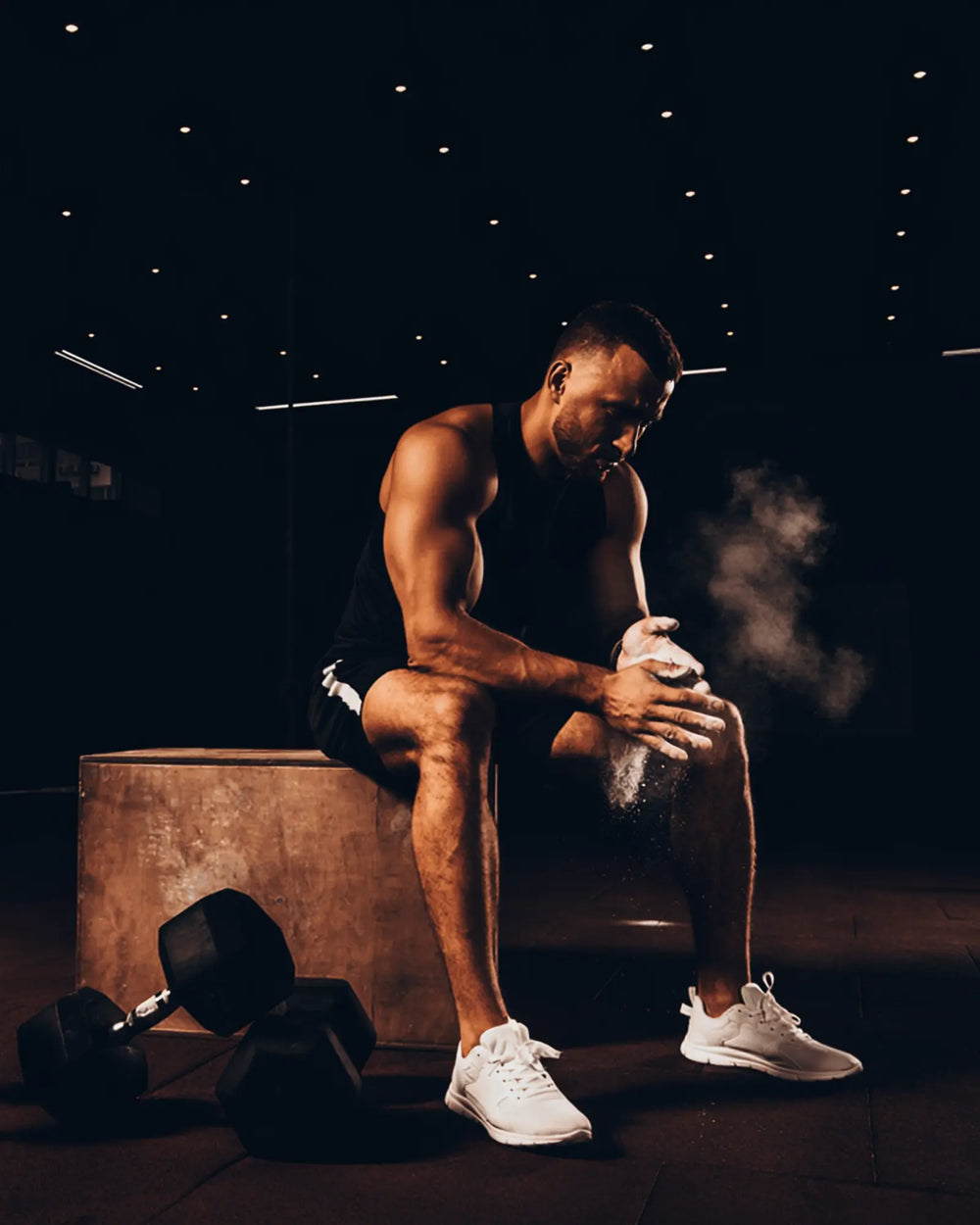 Athlete resting after training session